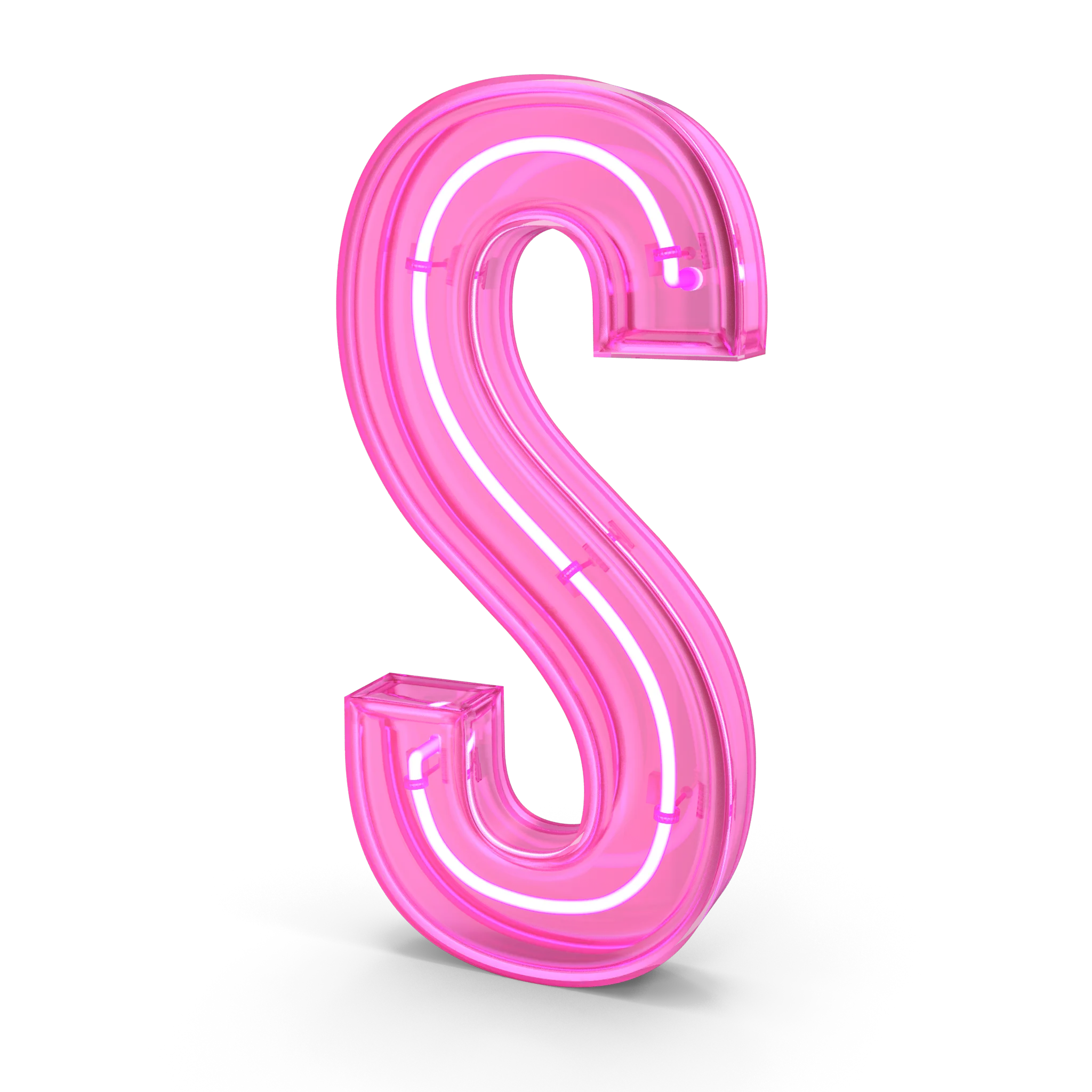Pink Neon Letter S.H02.2k